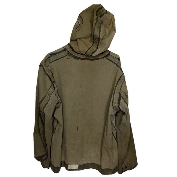 Vintage 1940s WW2 USN Navy Foul Weather Anorak Deck Pullover Jacket Medium - Picture 7 of 12